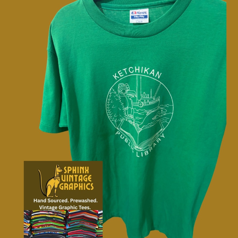 Green Ketchikan Alaska Library Tee vintage graphic